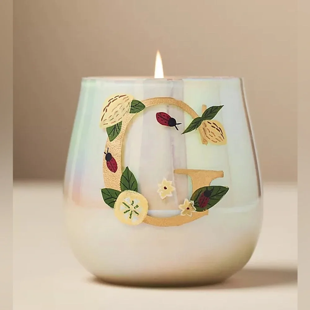 Fruity Monogram Floral Night Gardenia Glass Candle